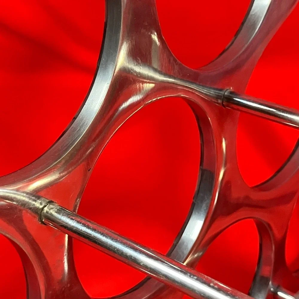 Aluminum‎ 9-bottle Wine Rack / Tiled Abstract Liquor / Michael Noll Style / 80s
